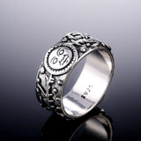Sun Moon Leaves Pattern Ring