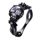 Black Gold Filled White Sapphire RIng