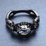 Black Gold Filled White Sapphire RIng