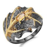 Elegant Black Gold Leaves