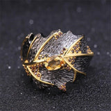 Elegant Black Gold Leaves
