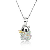 Fire Opal Panda Necklace