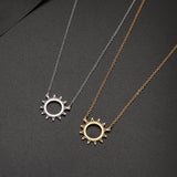 Hollow Sun Pendant Necklace