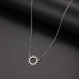 Hollow Sun Pendant Necklace