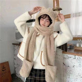 Bear Fleece Scarf (with pouch)