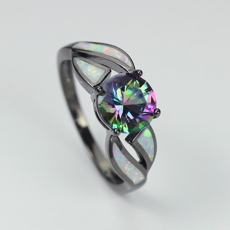 ☆nff☆ gem string ring setpurple nff1 Rainbow Cubic Zirconia Fire Opal Ring – ESS6 Fashion