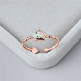 Queen Crown Opal Ring