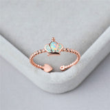Queen Crown Opal Ring