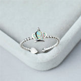 Queen Crown Opal Ring