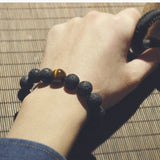 Volcanic Lava Stone Tiger Eye Bracelet