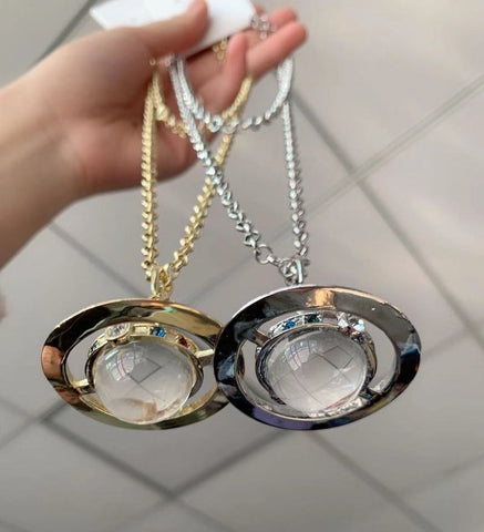 Crystal Saturn Necklace