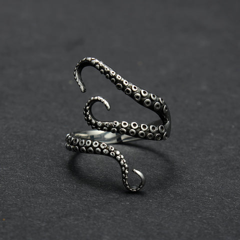 Titanium Steel Octopus Ring
