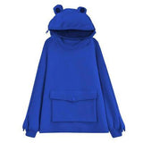 Oversized Zipper Pocket Frog Hoodie
