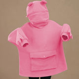 Oversized Zipper Pocket Frog Hoodie