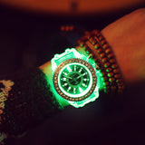 Silicone Diamond Rhinestone LED Luminous Watches