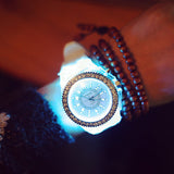 Silicone Diamond Rhinestone LED Luminous Watches
