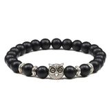 Black Lava Stone Owl Bracelet