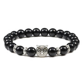 Black Lava Stone Owl Bracelet