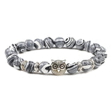 Black Lava Stone Owl Bracelet