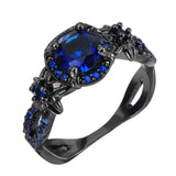 Black Gold Filled Blue Stone Ring