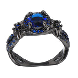 Black Gold Filled Blue Stone Ring