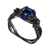 Black Gold Filled Blue Stone Ring