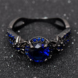 Black Gold Filled Blue Stone Ring