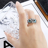 Blue Eyes Owl Ring