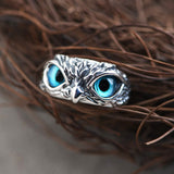 Blue Eyes Owl Ring