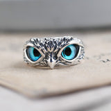 Blue Eyes Owl Ring