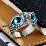 Blue Eyes Owl Ring