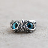 Blue Eyes Owl Ring
