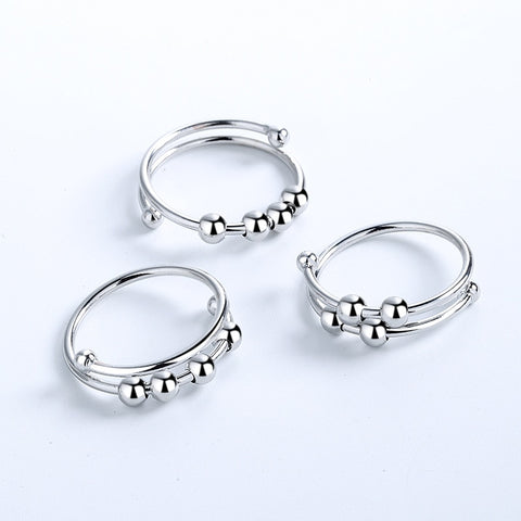 Moveable Fidget Beads Ring