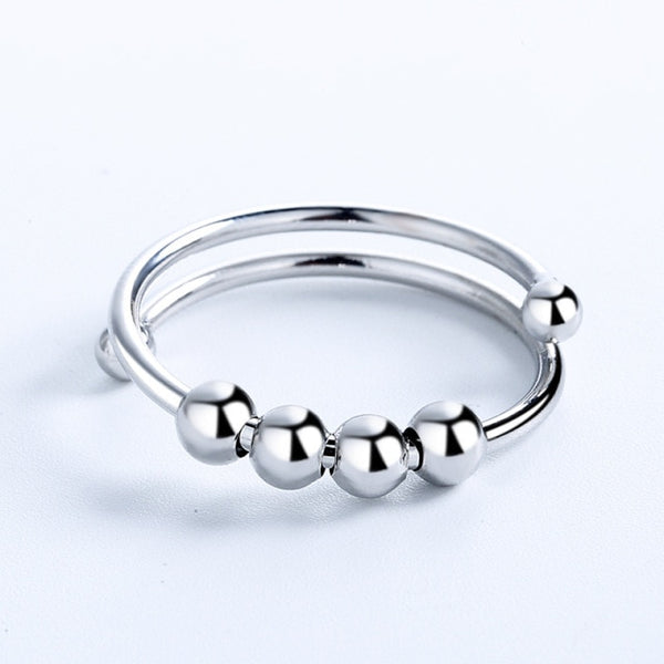 Moveable Fidget Beads Ring