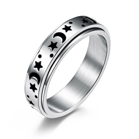 Moon & Stars Spinning Ring