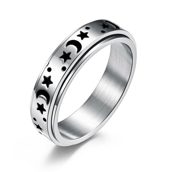 Moon & Stars Spinning Ring