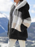 Contrasting Lamb Wool Padded Coat