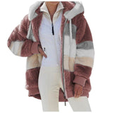 Contrasting Lamb Wool Padded Coat