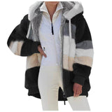 Contrasting Lamb Wool Padded Coat