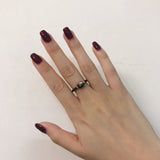 Natural Stone Crystal Cat Ring