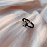 Natural Stone Crystal Cat Ring