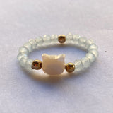 Natural Stone Crystal Cat Ring