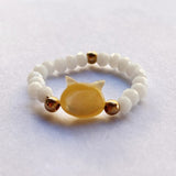 Natural Stone Crystal Cat Ring