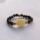 Natural Stone Crystal Cat Ring