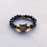 Natural Stone Crystal Cat Ring