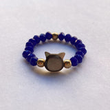 Natural Stone Crystal Cat Ring