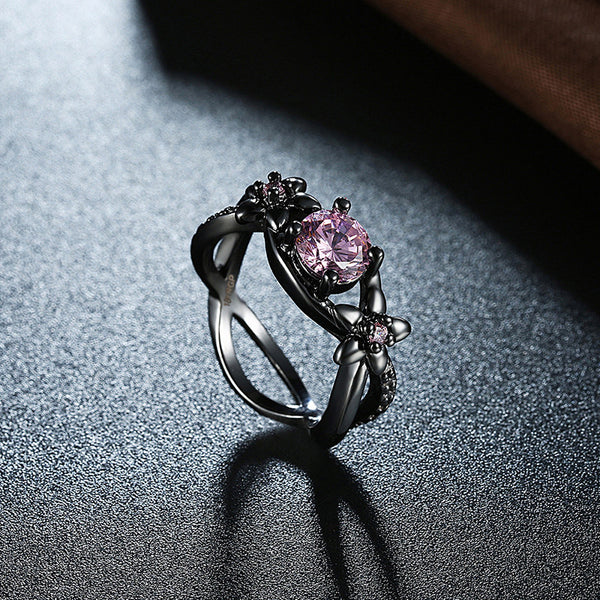 Infinity Pink Flower Ring