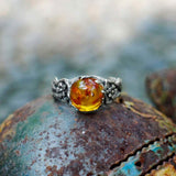 Amber Flower Ring