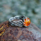 Amber Flower Ring