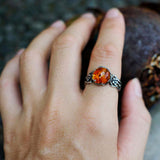 Amber Flower Ring